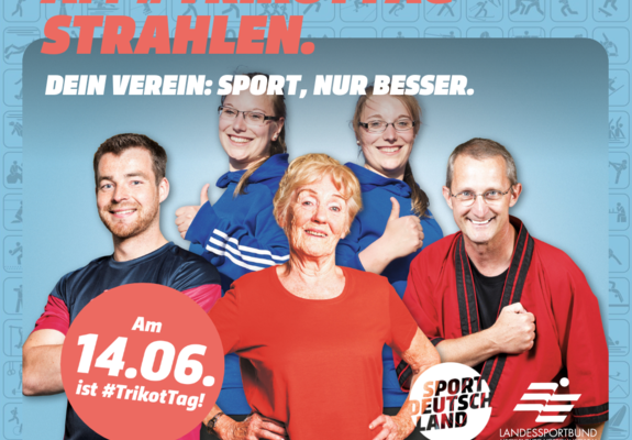 Am 14. Juni 2023 steht der Sportverein im Mittelpunkt! An diesem Tag – dem ersten bundesweiten Trikottag – sollen Sportvereinsmitglieder in ganz Deutschland Werbung für ihren Sportverein vor Ort machen, indem sie ihr Trikot tragen