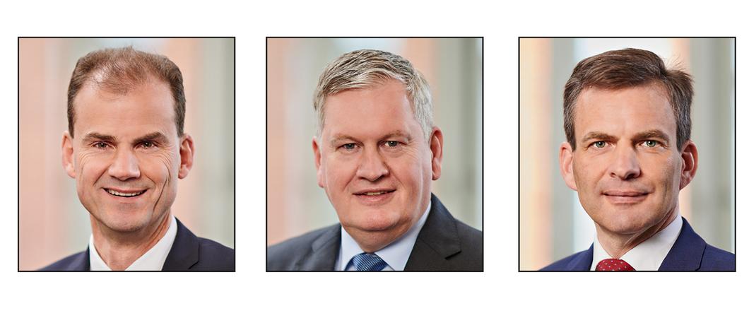 Kai Lorenzen, Joachim Ziegler und Björn Mauch Vorstandsvorsitzender, Vorstandsmitglied und Stellvertretendes Vorstandsmitglied der Sparkasse Mecklenburg-Schwerin