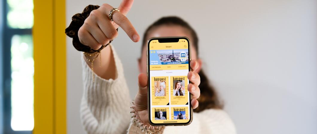 Ob im Bus oder in der Bahn, im Wartezimmer oder zu Hause: Mit der hauspost-App sind alle Ausgaben des Stadtmagazins auf dem Handy dabei. Sie ist praktisch für unterwegs und kann immer und überall, egal wann und an welchem Ort, gelesen werden.