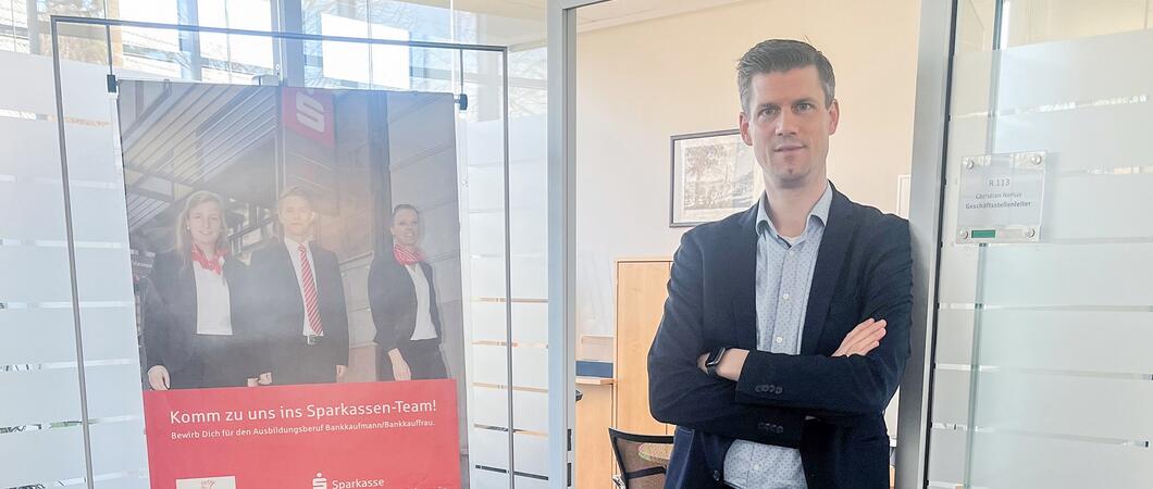 Christian Nerius (Foto), Leiter des Geschäftsstellenverbundes Ludwigslust, gibt einen Einblick in die derzeit offene Stelle der Gruppenleitung für Privatkundenberater