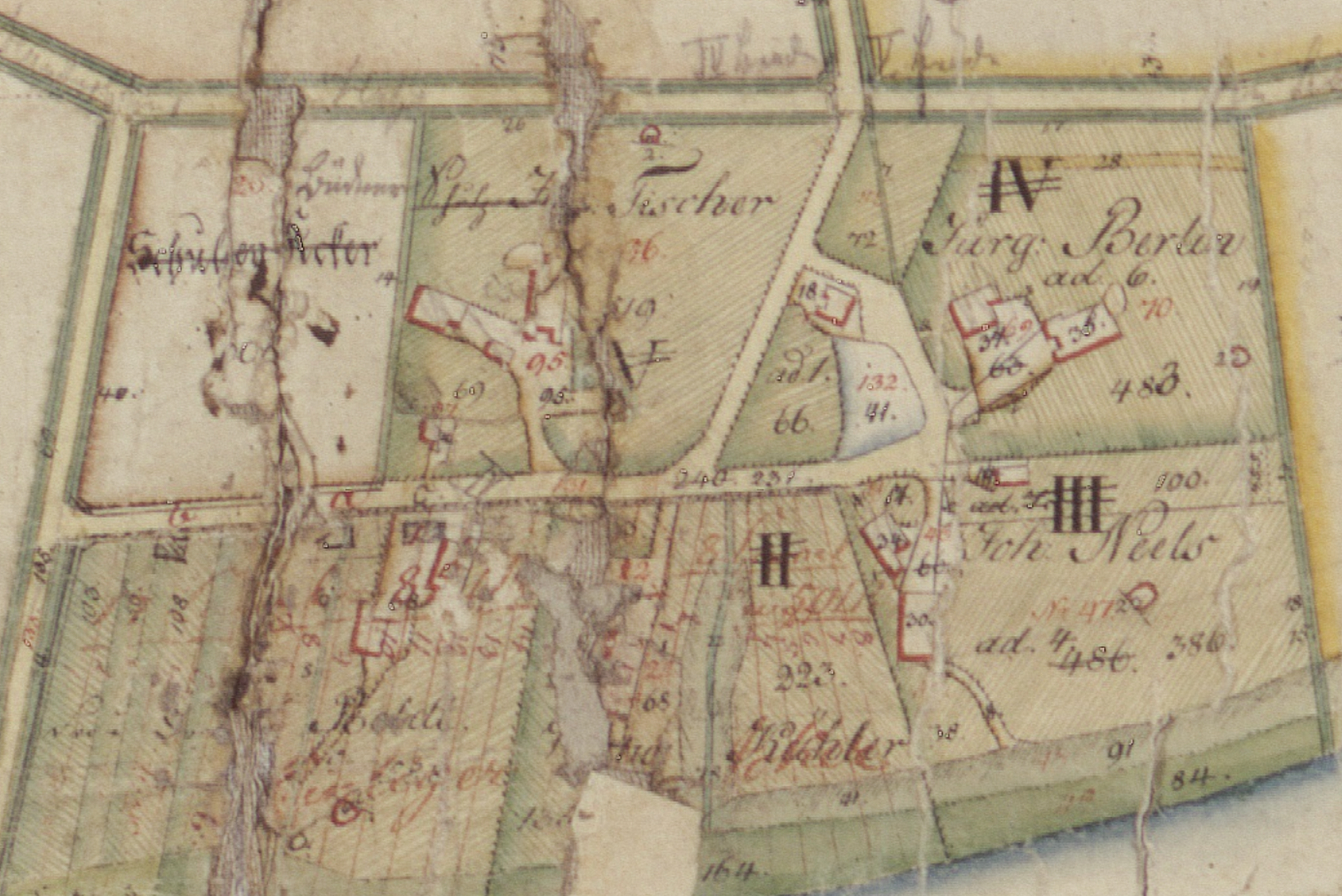 Ortskartierung von Hundorf 1814/1816,