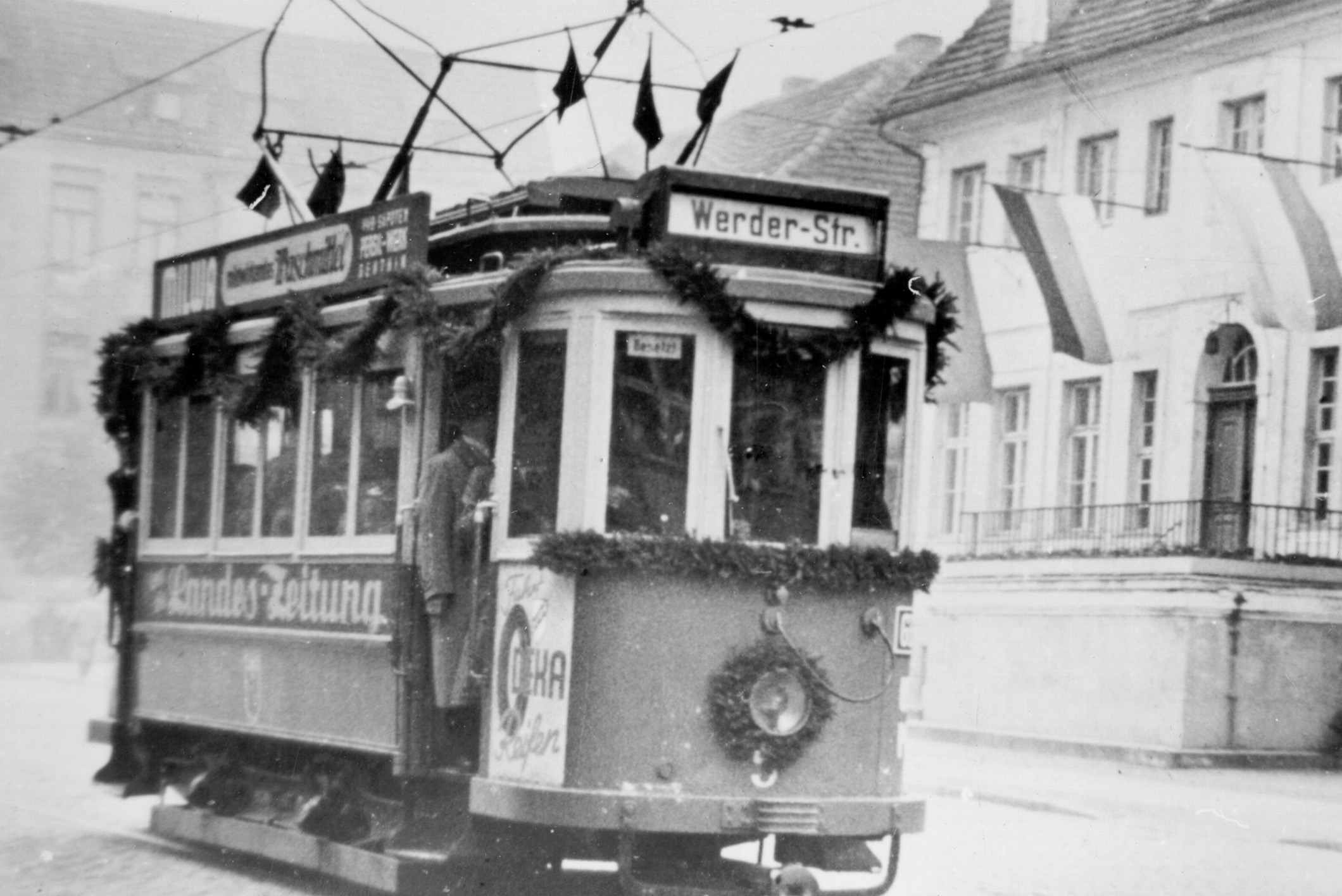 Die Werderbahn am Schelfmarkt in den 1950er-Jahren